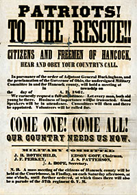 Civil War Ohio Recruitment Broadsheet